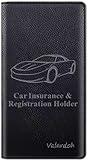 Valardoh Premium Car Registration and Insurance Card Holder, Car Document Holder for Cards, Driver License & other Essential Documents (Black)