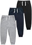 VOGRYE 3 Pack Boys Cotton Toddler Sweatpants Boys Joggers Pants with Pocket Drawstring for Kids 2T-6T