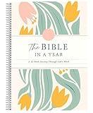 Orparst The Bible In A Year: A 52-Week Bible Study,Spiral Bible Study Guide, Workbook Journal with Guided Reading,Yearlong Bible Study Plan for Women, Note Taking Space. (8.26 * 5.51inch)