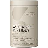 Sports Research Collagen Peptides - Hydrolyzed Type 1 & 3 Collagen Powder Protein Supplement for Healthy Skin, Nails, & Joints - Easy Mixing Vital Nutrients & Proteins, Collagen for Women & Men