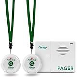 Smart Caregiver Pager System with 2 Call Buttons for Elderly Assistance, Fall Prevention, and Nurse Calling | Wearable Wireless Pager for Patient Help at Home | USA-Based Company and Customer Support