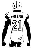 Extra Large Personalized Custom Football Wall Decal - Choose Your Name & Numbers- Cheapest on Amazon Custom Player Jerseys Vinyl Decal Sticker Decor Kids Bedroom (29" W x 46" T)