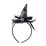 Elaine Room Headband Hat Hoop Band Headwear Witch Wizard Spiderweb for Halloween Christmas Party Cosplay Costume Girls Boys Women (L black with white cob)
