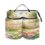 Burbuja Springtime Garden Luggage Cup Holder, Portable Suitcase Drinks Beverage Holder for Flight Attendant, Universal Travel Accessories