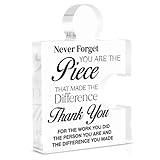 Thank You Appreciation Gifts for Coworkers, Retirement Goodbye Gift for Coworkers Colleagues Employees, Never Forget You Are the Piece That Made the Difference Acrylic Puzzle Piece Plaque Office Decor