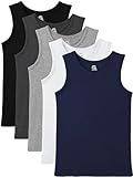 Gnodio 5 Pack Boys Tank Tops Boys Undershirts Kids Cotton Undershirts Tees Sleeveless Tank Tops Shirts for Kids Youth