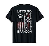 Gun American Flag Patriots Let's Go Brandon (ON BACK) T-Shirt