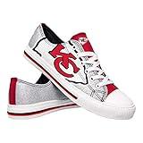 FOCO Kansas City Chiefs NFL Womens Glitter Low Top Canvas Shoes - 7