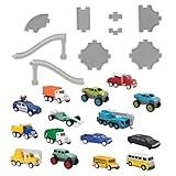 Driven by Battat – 61-Piece Pocket Playset with 15 Mini Cars, Track, Ramp & Accessories – Durable Vehicle Playset for Kids Ages 3+ – Great for Imaginative Play & Gift Giving