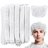 50PCS Disposable Bouffant Caps - 24 Inch Elastic Hair Nets Non-woven Head Covers for Women and Men, Breathable Hair Nets for Food Service Workers, Kitchen, Labs, Beauty Salon, White