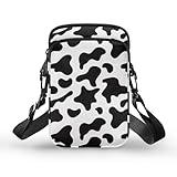 TODIYADDU Small Crossbody Cell Phone Purse for Women Black White Cow Print Shoulder Sling Bag with Adjustable Strap and Zip Pocket Multipurpose Crossbody Wallet Phone Bag for Cards Keys Lipstick-1