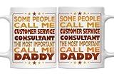 MONIZILUCKY Father's Day Customer Service Consultant Mug - Most Important Call Me Daddy, 11oz White Ceramic Coffee Mug