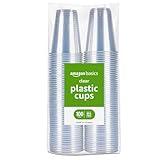 Amazon Basics Small Disposable Clear Plastic Cups, 9oz, 100 Count