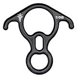 SOB 40KN Rescue Figure 8 Descender Belay Rappel Equipment Belay Rock Climbing Rigging Plate 7075 Aluminum Alloy for Climbing Belaying Rappelling Device, Black