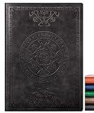 CAGIE Lined Journal Notebook for Women Men, 300 Pages Soft Cover Notebook Leather Journals for Writing, 180 Lay Flat Vintage Mens Journal Personal Diary 8.5"×11", Black