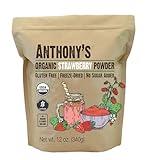 Anthony's Organic Strawberry Powder, 12 oz, Freeze Dried, Gluten Free, No Sugar Added, Non GMO