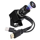 ELP 4K USB HDMI Camera Manual Zoom Webcam - Variable Focus H.264 Telescope USB Security Mini Close-up for Computer - 8mp IMX415 Industrial CCTV (2.8-12mm 4X Zoom Lens)