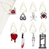 Berirexrion Dark Romance Metal Bookmark - 8 PCs Personalized Cool Unique Paperclip Book Marks Fantasy Horror Skeleton Page Markers Gifts for Reading Lover Women Men Bookish Birthday School Accessories