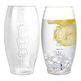 Supreme Housewares Football Shaped Tumbler Cups, BPA-Free Acrylic Sports Drinkware, Shatterproof Reusable Water Glasses for Tailgating, Game Day, Parties, Clear, 23 oz, Set of 2