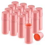 DMuuuDM 15 Pack 2 oz/60ml Plastic Deodorant Containers,Empty Round Twist-Up Solid Stick Tube Container for Homemade Deodorant,Shaving Soap Stick,Heel Lip Balm,Solid Lotion Bars-Top Filling,Pink