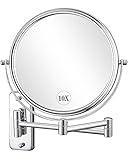 DECLUTTR 8 Inch Wall Mounted Magnifying Mirror with 10x Magnification, Double Sided Vanity Makeup Mirror for Bathroom, Chrome Finished