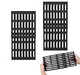 Outdoor Bazaar 2-Pack Adjustable Cooking Grates – 8" Wide Universal Replacement Grill Grid for BBQ Grills, Universal Cooking Grates for Gas Grills, Extends from 12" up to 19" L, Porcelain Steel