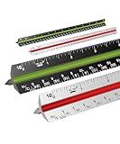 Mr. Pen- Architectural Scale Ruler, 12 Inch, 2 Pcs, Black & White, for Blueprints, Contractor, Architect, Drafting