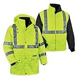 Ergodyne GloWear 8385 ANSI High Visibility 4-in-1 Reflective Safety Jacket, Lime, 5XL
