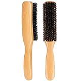 Stylemate Slick Back Hair Brush for Women Men Kid, Natural Soft Boar Bristle Hair Brush for Thin & Fine Hair, Smoothing Hairbrush for Polishing, Deepening & Styling