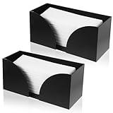 LIQWEI 2 Pack Paper Towel Dispenser Countertop, Black Acrylic Napkin Dispenser, Bathroom Paper Towel Holder Dispensers for Z-fold C-fold MultiFold Trifold-Bathroom Toilet Kitchen Restaurant