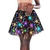 Women's LED Tutu Skirt Light Up Tutus Sparkle Skirts Layered Tulle Ballet Dance Skirt for Halloween Party Carnival Costume (Butterfly Black)