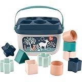 Fisher-Price Stacking Toy Baby’s First Blocks Set of 10 Shapes for Sorting Play for Infants Ages 6+ Months, Navy Fawn (Amazon Exclusive)