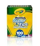Crayola Super Tips Marker Set (100ct), Fine Point Washable Markers, Drawing Markers for Kids & Adults, Create Thick & Thin Lines, Art Supplies, Ages 3+