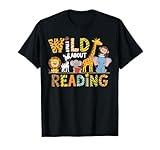 Wild About Reading Kid Love Wild Animal Books Back To School T-Shirt