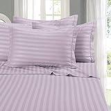 Elegant Comfort #1 Bed Sheet Set on Amazon - Super Silky Soft - 1500 Premier Hotel Quality Luxurious Wrinkle, Fade, Stain Resistant 6-Piece Stripe Bed Sheet Set, California King Lilac