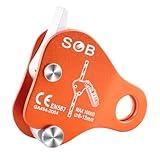 Azarxis Climbing Descender Ascender Belay Device Self Locking Fall Protection Rappel Equipment Rope Grip for 8-13mm Rope for Rock Mountaineering Aerial Work Caving Rescue Tree Arborist (Orange)