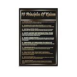 ZYSYML 10 Principles Of Kaizen Wall Art Japanese Lean Business Improvement Canvas, Motivational Office Decor Change For Better Print, Company Management Improve Sign Unframed-20x30inch