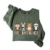 Pediatrics Sweatshirt Pediatrics Animal Shirt Pediatric Nurse Sweatshirt Green