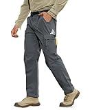 MOURCE Travel Pants for Men Summer - Stretch Ripstop Outdoor Men's Work Utility & Safety Pants Grey