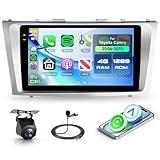 4+128G Android 15 Car Stereo Radio for Toyota Camry 2006-2011 with Wireless Carplay Android Auto, 9'' in-Cell Screen Head Unit with GPS/Bluetooth 5.0/FM RDS/EQ/Wi-Fi Mirror Link Backup Camera SWC