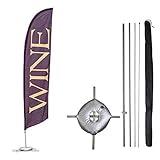 Vispronet Wine Feather Flag Kits - 13.5ft Flag Complete Pole Set, Cross Base and Weight Bag – Great For Businesses, Storefronts, Sales - Printed in The USA