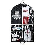 Blushtier Cheer Garment Bags for Cheerleading Uniform Waterproof Hanging Garment Bags for Dance Costumes 40 Inch Clothes Bag with 5 Pockets and Side Zip Travel Storage Cheer Uniform(Black,White)