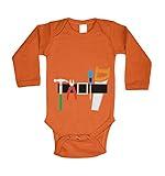 Tool Belt - Halloween Builder Outfit Long Sleeve Bodysuit (Orange - Long Sleeve, 6 Months)