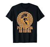 Stoic Philosophy Gold Stoicism Per Aspera Ad Astra T-Shirt