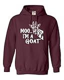 Go All Out X-Large Maroon Adult Moo I'm A Goat Funny Animal Sweatshirt Hoodie