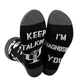 BDPWSS Psychologist Socks Keep Talking I'm Diagnosing You Gift For Therapist Psychologist Psychology Counselor Psychiatrist (US, Alpha, One Size, Regular, Regular, diagnosing you)