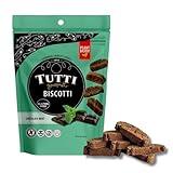 Tutti Gourmet Gluten Free Chocolate Mint Biscotti, 9.9 oz (283g) Resealable Cookie Bag - Vegan and Halal Snacks