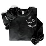GodLover Custom Embroidered Flying Bats And Name On Sleeve Sweatshirt, Embroidered Sweatshirt Halloween, Embroidered Chest Flying Bats Crewneck, Halloween Sweatshirt, Sweatshirt For Her And Him