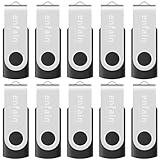 Bulk Deal: 10 Pack of Enfain 4GB USB 2.0 Black Flash Drives - Swivel Design, Bulk Data Storage for Business, Students & Events