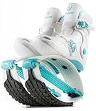 FIT BOOTS for Women Exercise - Premium Moon Shoes for Jumping, Kangaroo Shoes for Training, Cardio & Fun, Joint-Friendly, Rebounder Jumps Boots for Adults & Kids, Bouncy Workout (Aqua-S-100/150Lbs)